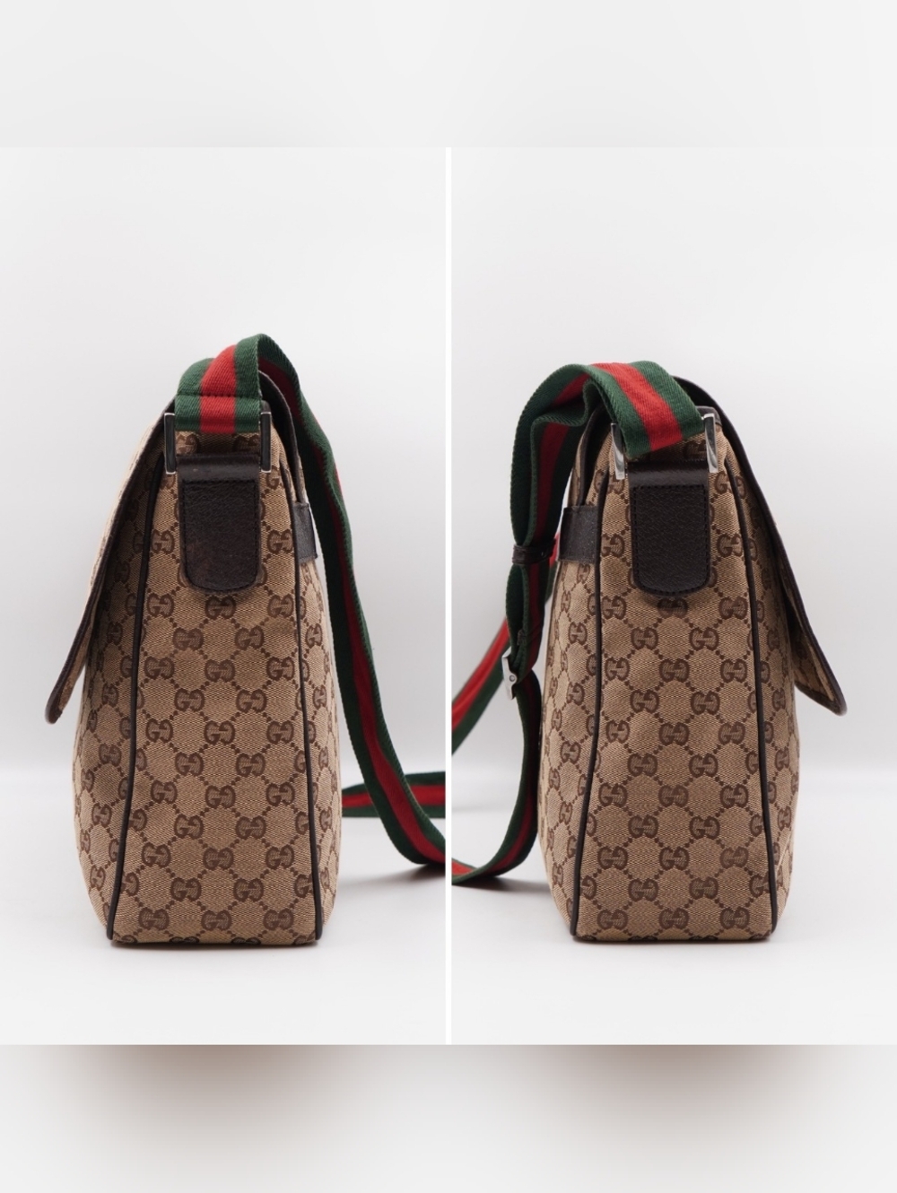 CH20 💗 GUCCI Monogram Canvas Flap Messenger - Picture 6 of 12